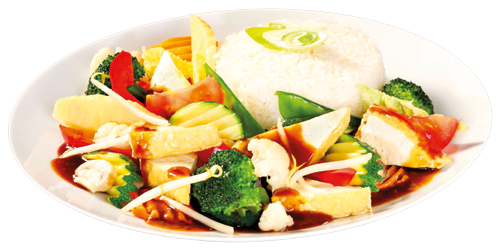 12 Tofu und Gemüse gebraten - 9,50€